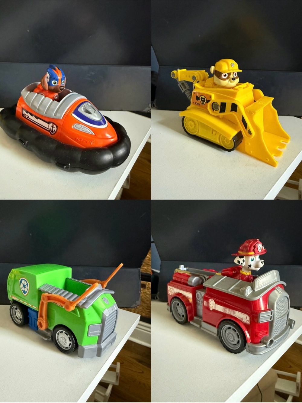 Paw Patrol cars, and some characters